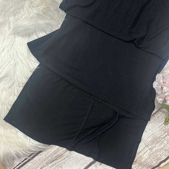 Juicy Couture Silver Scoop Neck Black  Over Flap Evening Dress Size Medium - Picture 4 of 7